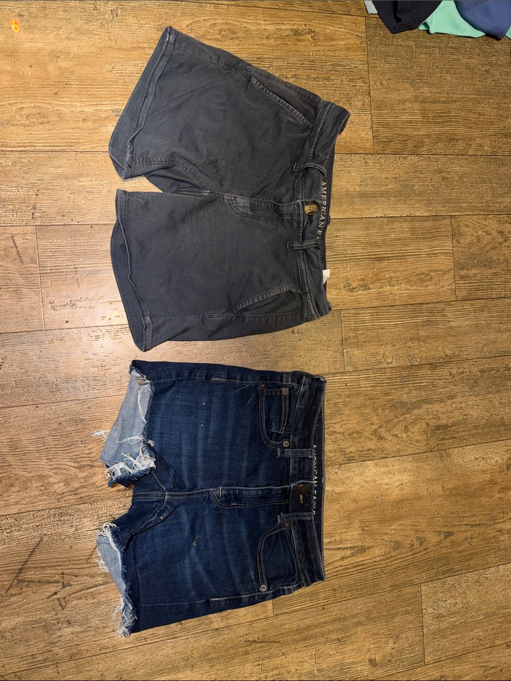 American Eagle Outfitters Dark Blue and Charcoal Jean Shorts Duo